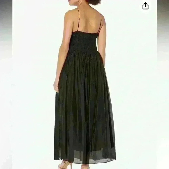 MOON RIVER Women's V Neck Sleeveless Shirred Maxi Dress Black New With Tags - Picture 2 of 8